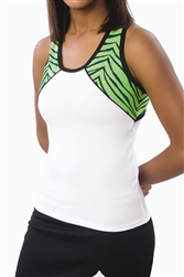 Pizzazz Adult Tri-Color Zebra Glitter Top with X-back - Style 5800ZG - You Go Girl Dancewear