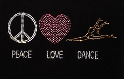 Heat Transfer Peace, Love, Dance - You Go Girl Dancewear