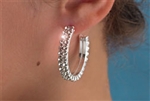 Rhinestone Earring Two Row Hoop - You Go Girl Dancewear