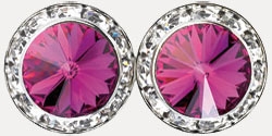 Rhinestone Solitaire in circle of Rhinestones - Performance Earrings - You Go Girl Dancewear