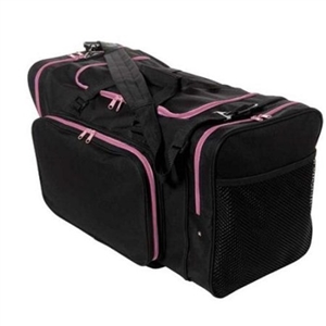 Sassi Designs SD624-Pink 24" Square Duffel - Black with Pink Trim