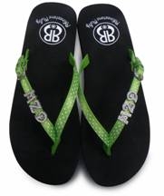 Sugar & Vine Personalized Flip Flops - Lime Polka Dot