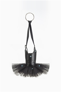 Wear Moi Black Leather Top and Tulle Tutu Keychain