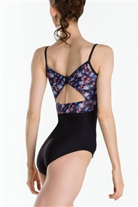 Wear Moi Adult Camisole Leotard w/ Floral Micromesh