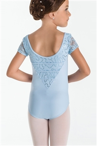 Wear Moi Girls Cap Sleeve Leotard w/ Sequin Detail