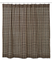 Burlap Black Check Shower Curtain