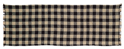 Burlap Black Check Table Runner 36"