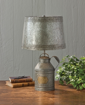 Antique Milk Can Lamp w/Shade
