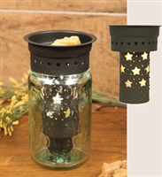 Pint Mason Jar Tart Warmer with Punched Stars