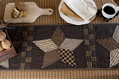 Farmhouse Star Quilted Runner 36"