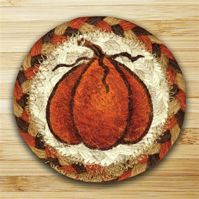Printed Harvest Pumpkin Braided Coaster