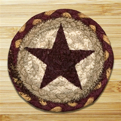 Burgundy Star Braided Coaster - Set of 4