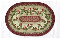 Cranberries Braided Jute Oval Placemat