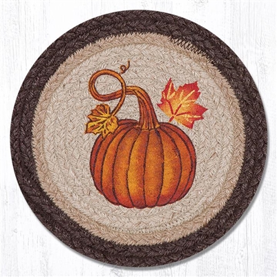 Round Trivet - Pumpkin Autumn Leaves