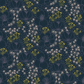 Emilia Collection - "Meghan" Navy Cotton Fabric - 44/45" wide