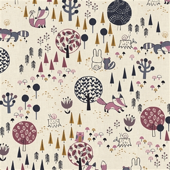 "Kitsunekun to Tomodachi" Cotton Fabric - 44/45" wide