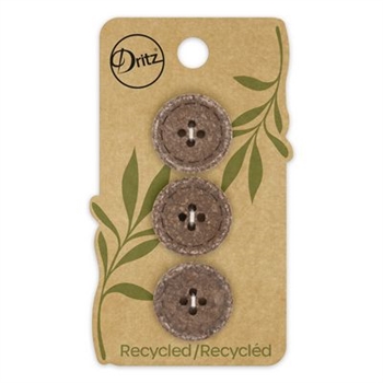 Recycled Cotton - Stitch, 4 hole, Brown, 20 mm, 3ct