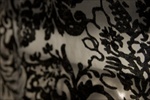 Black burn out velvet with black background 45"w