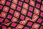 Black and Pink Geometric Print Silk, 45" wide