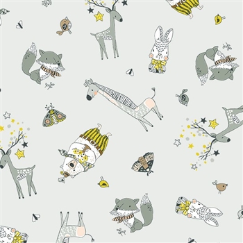 "Cute Critters" in Moon, 44/45" wide