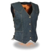 Women's Side Lace 3 Snap Front Denim Vest