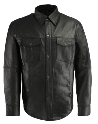 Men's LIghtweight Snap Front Black Shirt