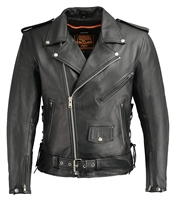 Men's Leather Classic Sidelace M/C Jacket