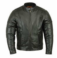 Men's Vented Leather Sport Bike Style Jacket With Gun Pockets