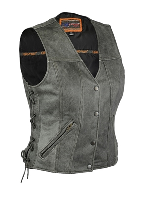 Women's Distressed Gray Vest