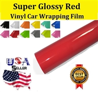 Car Wrapping Film - Super Glossy Red (60in X 65ft)