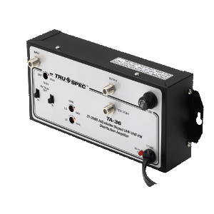 TA-36: 31-36DB ADJUSTABLE UHF/VHF/FM DISTRIBUTION AMPLIFIER