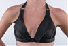 Night Rider Black Leather Halter Top Bra