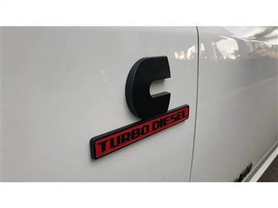 Cummins Turbo Diesel Fender Emblem Matte Black Red Night Edition - 68358494AA