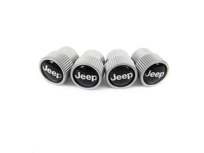 Wheel Valve Stem Caps Silver W/ Jeep Logo - 82213628AB