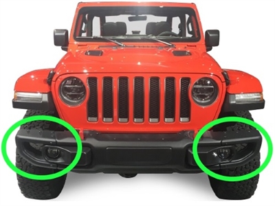Front Rubicon Steel Stubby Bumper End Caps - 82215115AB