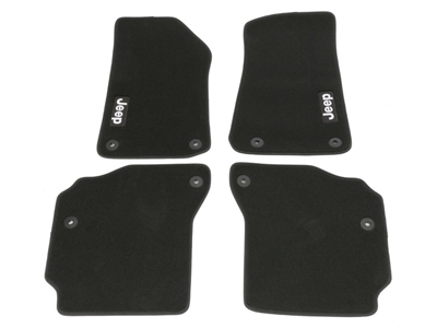 Carpeted Floor Mats - Black with Jeep Logo - 82215629