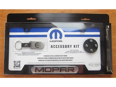 License Plate Frame Gift Set Mopar Logo Black - 82215850