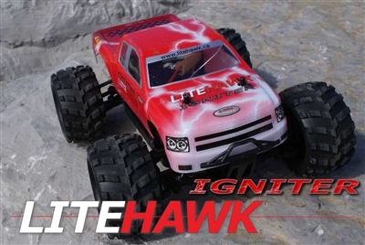 LiteHawk IGNITER 2.4Ghz 4WD Truck Ready to Run Kit Red 285-48001R