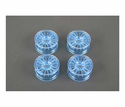 Tamiya Medium Narrow 18-Spoke Wheels Clear Blue Â± 0 Offset 49412