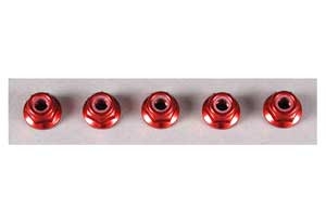 Tamiya 4mm Aluminum Flange Lock Nuts Red 5pcs 53160