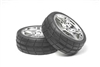 Tamiya 5 Spoke Metal Plated Wheel with Cemented Radial Tire 2pcs 24mm Â± 0 Offset 53955