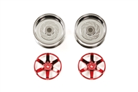 Tamiya Red Plated 2-Piece 6 Spoke Wheels 26mm Width + 2 Offset  54551