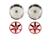 Tamiya Red Plated 2-Piece 6 Spoke Wheels 26mm Width + 4 Offset 54552