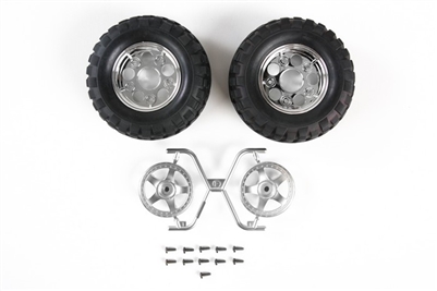 Tamiya Rock Block Tires with 2 Piece 5 Spoke Wheels CC01 54554