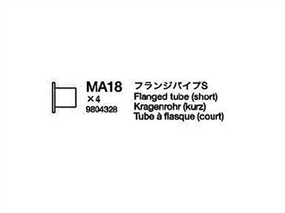 Tamiya Flanged Tube Short for 49417 M03R 4pcs 9804328