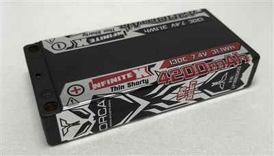 ORCA INFINITE X 4200MAH 130C Thin Shorty 7.4V  LP18IN2S42S