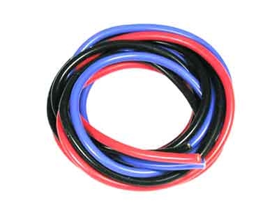 Muchmore RACING 16 AWG Silver Wire Set Red Blue Black 180cm MR-WS16