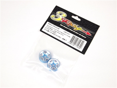 3Racing Aluminum Front Rim 5 Spoke 2 Tones + 2 Offset Light Blue Color for Mini-Z Chassis MR02-FP20/LB