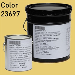 Fed STD 595 color 23697 Sun Glow for MIL-DTL-24607 Chlorinated Alkyd Enamel