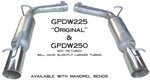 GPDW225 2005-10 Dodge/Chrysler 5.7L Hemi  2.25" glasspack resonated kit w/3.5" DW double wall tips